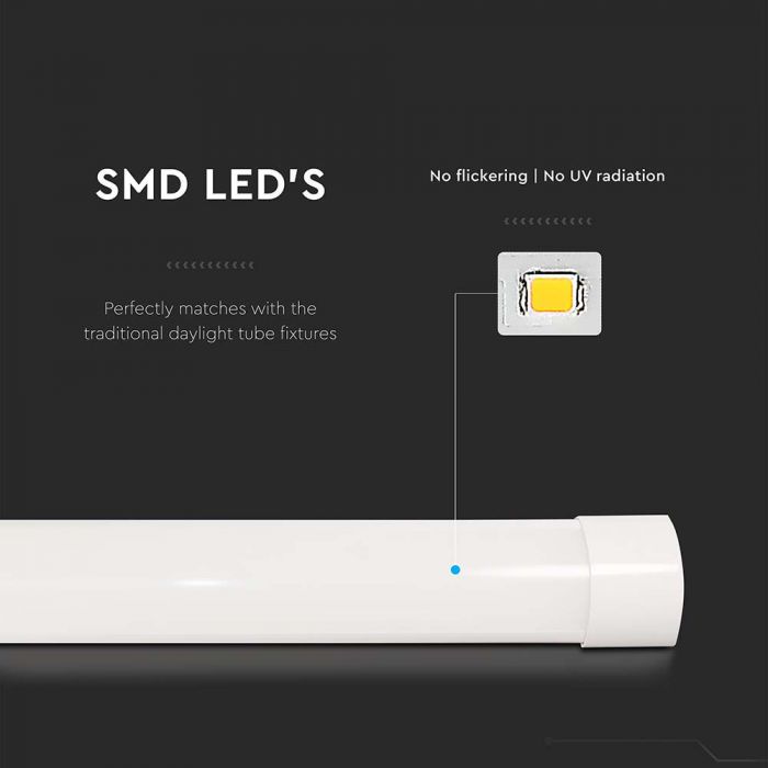 LED PRISMATIC SLIM FITTING 15W CW 2250lm 120° 600X75X24 150Lm/W