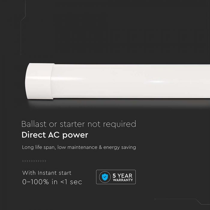 LED PRISMATIC SLIM FITTING 15W CW 2250lm 120° 600X75X24 150Lm/W