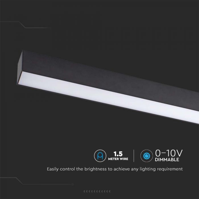 LED LINEAR RECESSED 40W WW 3275lm 100° 1197X50X65 ALUMINIUM SAMSUNG BLACK