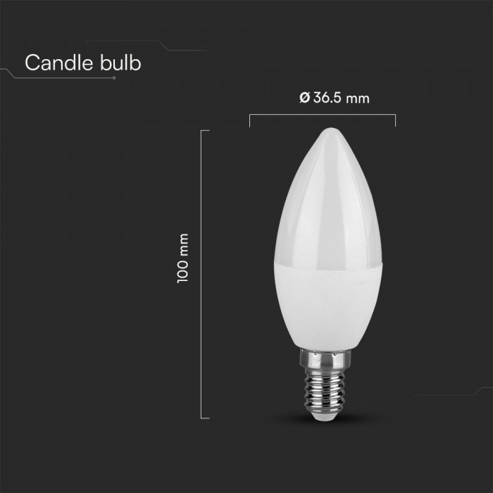 LED E14 LAMP 6.5W CW 600lm 180° SAMSUNG CHIP