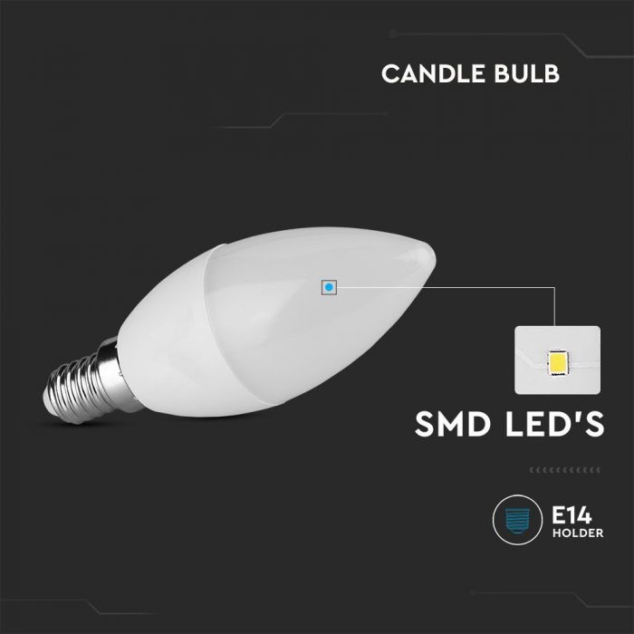 LED E14 LAMP 6.5W CW 600lm 180° SAMSUNG CHIP