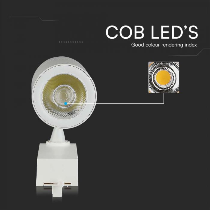 LED TRACK COB LIGHT 35W 300lm WW 10° 93.5x208x195mm 4-LINE WHITE
