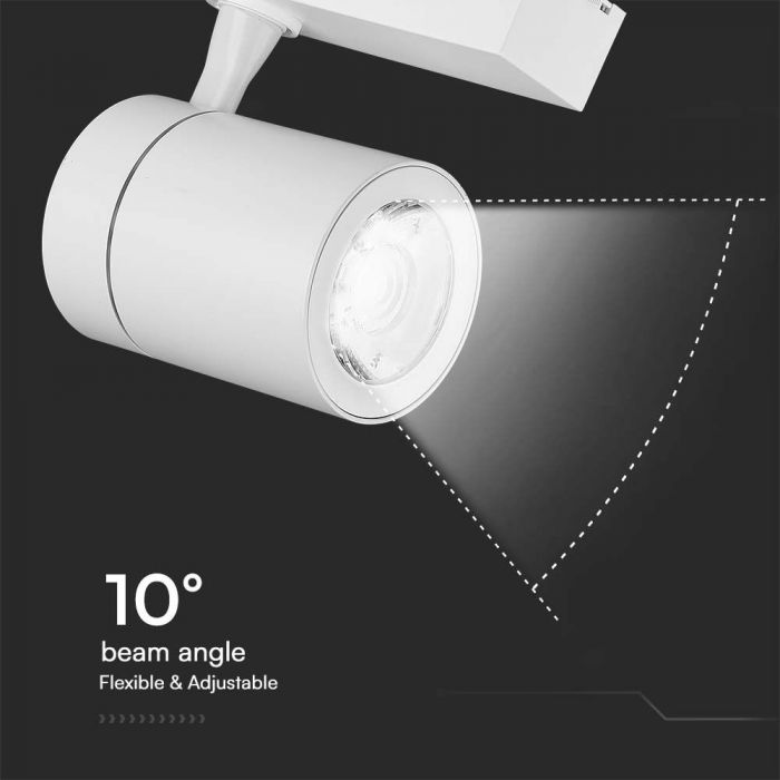LED TRACK COB LIGHT 35W 300lm WW 10° 93.5x208x195mm 4-LINE WHITE