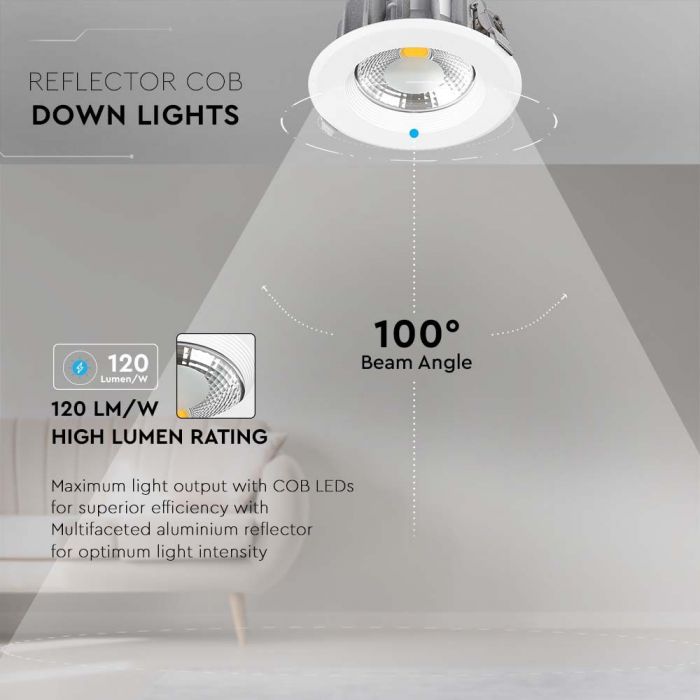LED COB DOWNLIGHT HIGH LUMENNS 30W CW 3100lm 100° 221X107 (207)