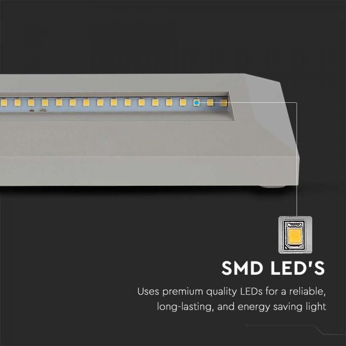 LED STEP LIGHT RECTANGLE 3W 70° 110lm DL 230X80X28 GREY IP65