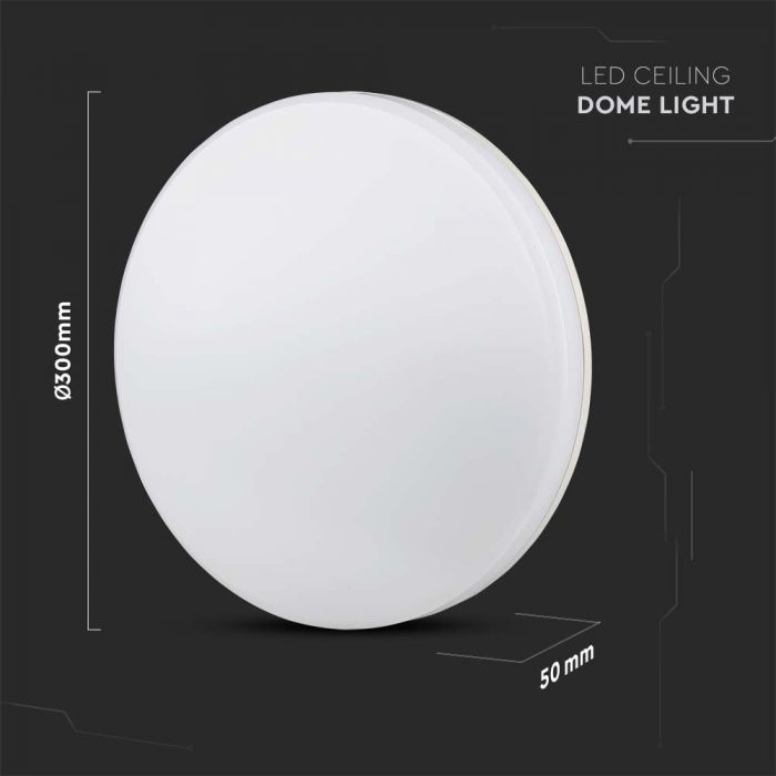 LED DOME LIGHT FRAMELESS ROUND 25W 110° 2850lm CW 30X5cm IP44 SAMSUNG IK08