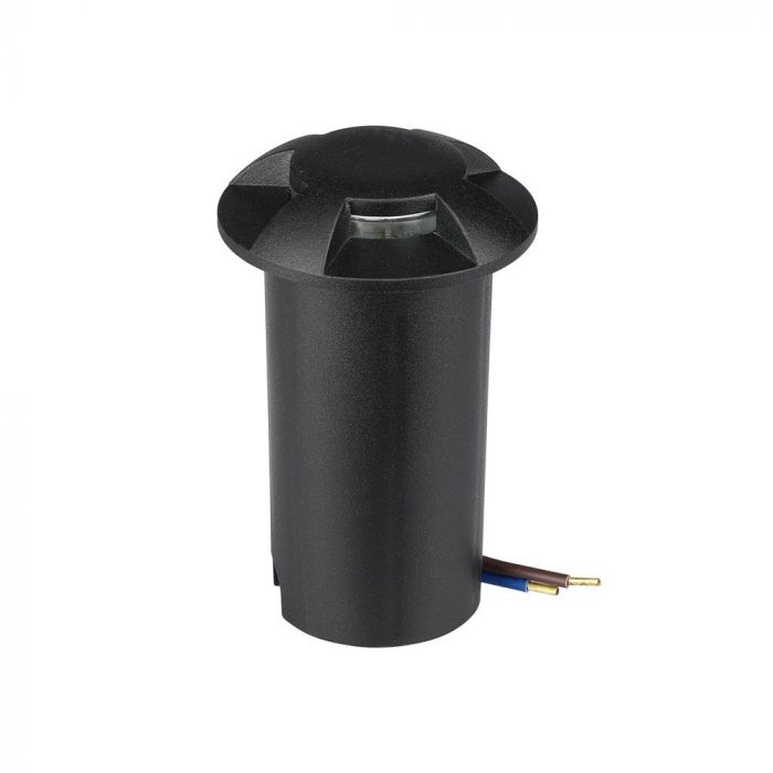 LED UNDERGROUND STEP LIGHT ROUND 1W 50lm WW 180° 60X93(43) IP67 BLACK