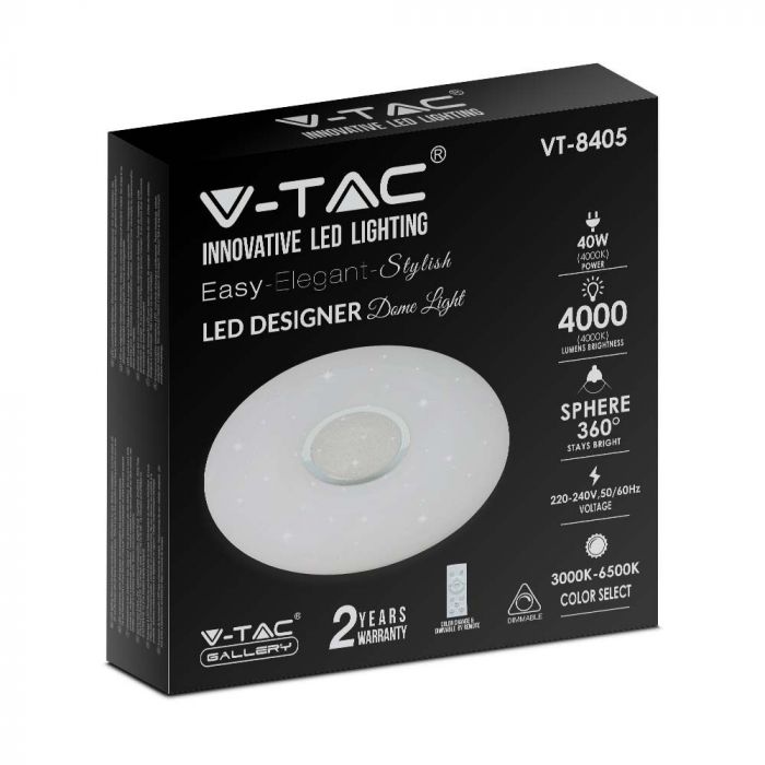 LED DESIGNER Ceiling Light with Remote Control CCT Changing 20/40/20W 40000lm 360° 393X80 DIMMABLE
