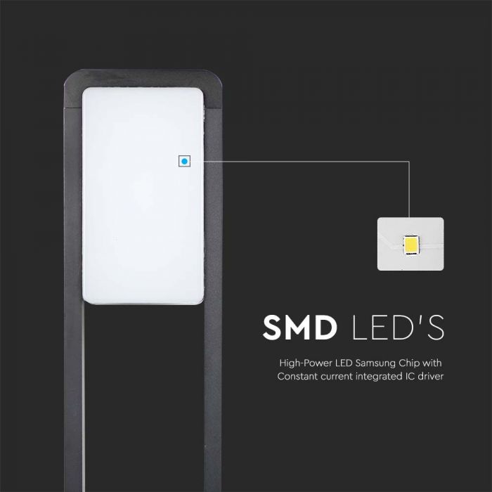 LED BOLLARD LAMP BLACK 10W DL 650lm 120° 163X57X800 IP65