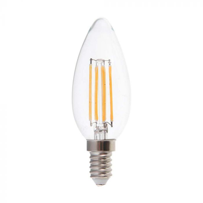 LED E14 FILAMENT LAMP 6W CW 800lm 300° CANDLE 35X98