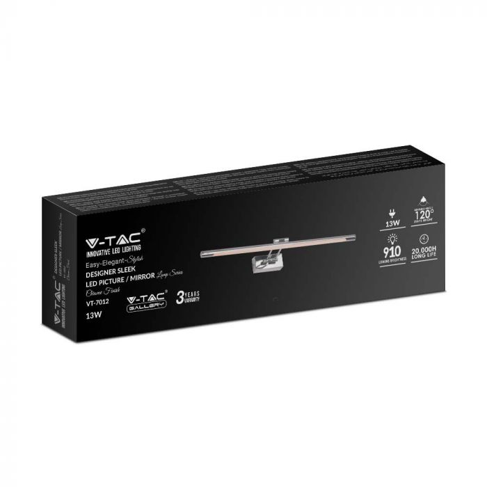 LED WALL MIRROR LAMP CHROME 13W DL 910lm 64x5.5x18.5 METAL + PMMA