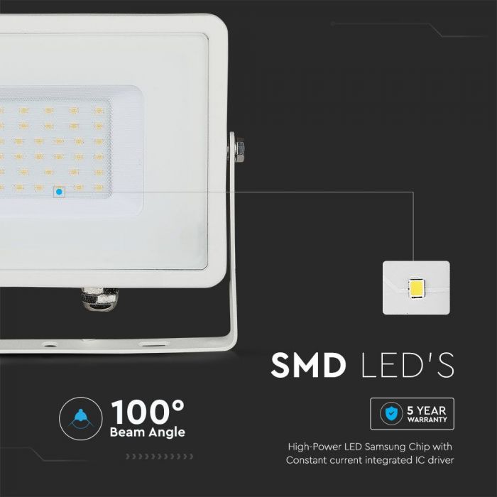 30W LED Floodlight SMD SAMSUNG Chip Slim White Body Natural White