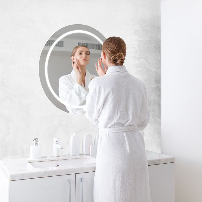 LED MIRROR ROUND CHROME WITH TOUCH SWITCH 25W 3IN1 85lm 110° 600X35 IP44 ANTI-FOG