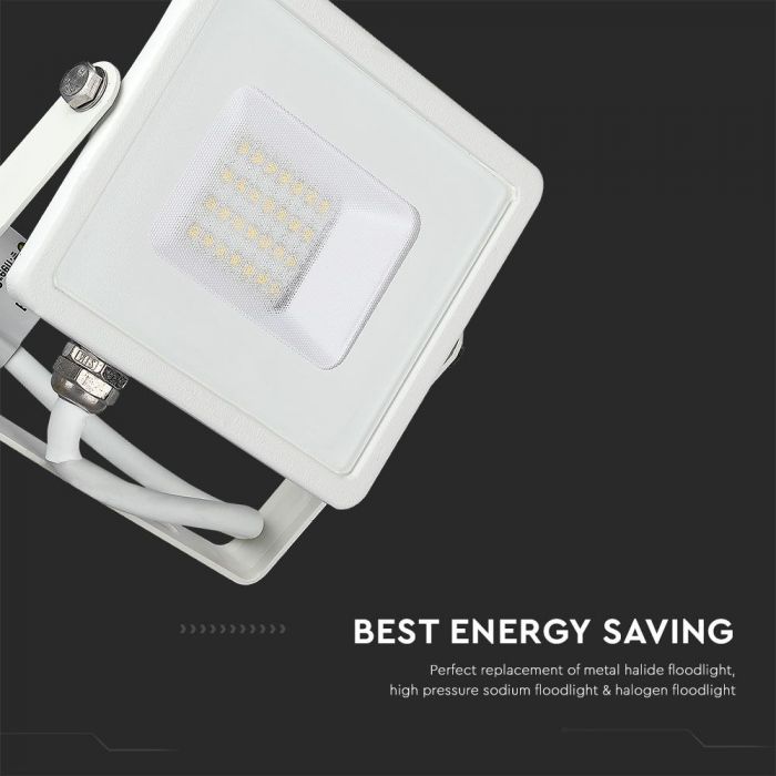 20W LED Floodlight SMD SAMSUNG Chip Slim White Body 3000K
