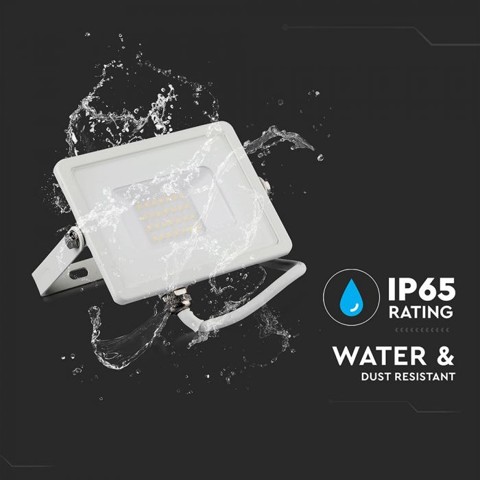 LED FLOOD SLIM 20W WW 100° 1510lm IP65 WHITE SAMSUNG CHIP