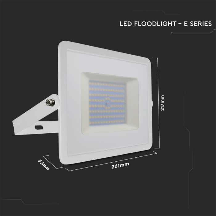 LED FLOOD SLIM 100W CW 100° 8700lm IP65 WHITE