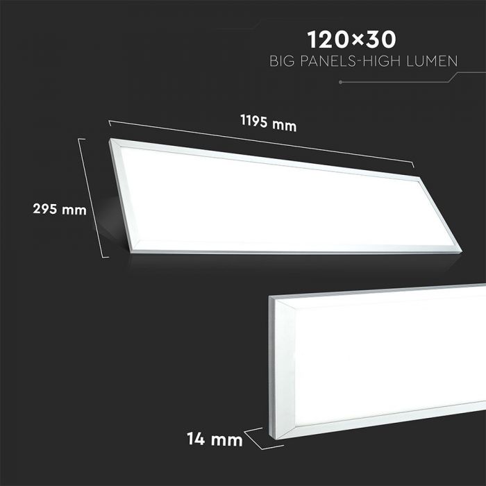 LED PANEL HIGH LUMENS 29W 3960lm CW 120° 1200X300X12.5