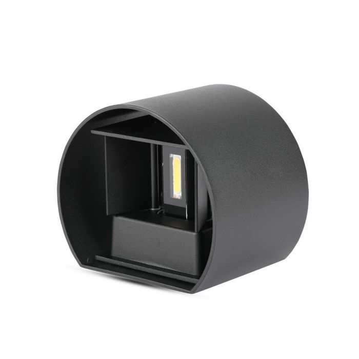 LED WALL LIGHT ROUND ALUMINIUM 5W WW 700lm 0-120° 100x100 IP65 BLACK