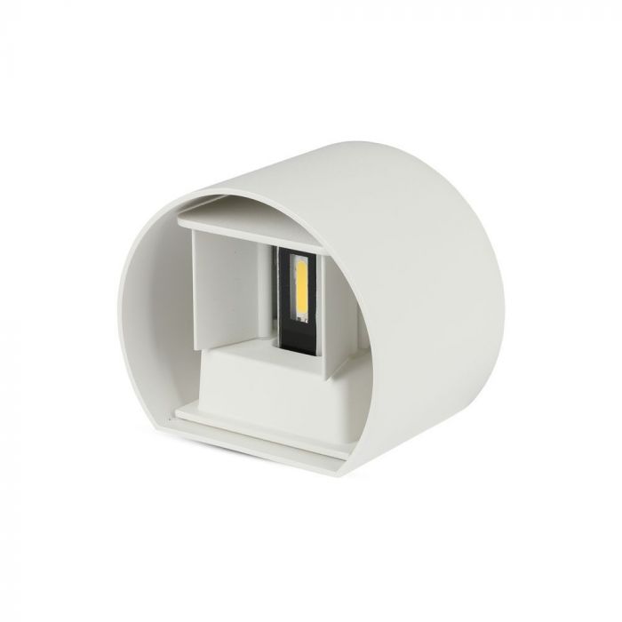 LED WALL LIGHT ROUND ALUMINIUM 5W WW 700lm 120° 140 x115x100mm IP65 WHITE
