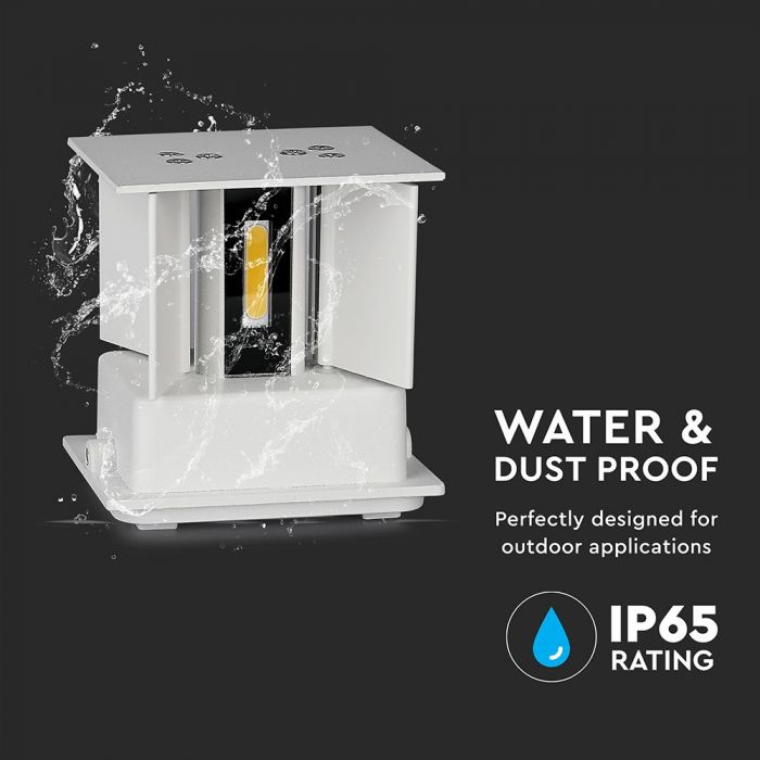 LED WALL LIGHT SQUARE ALUMINIUM 5W DL 700lm 0-120° 100X100 IP65 WHITE