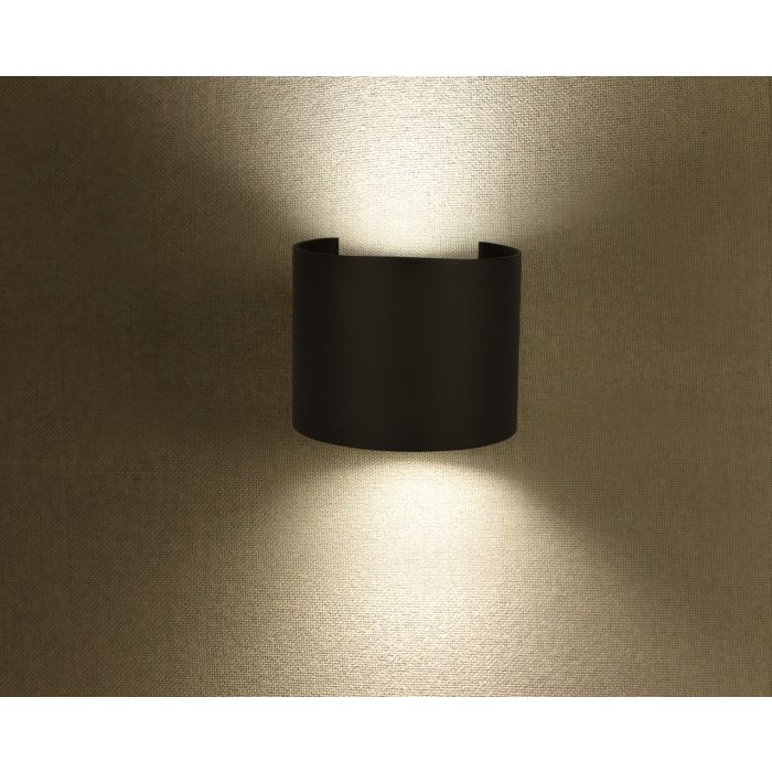 LED WALL LIGHT ROUND ALUMINIUM 5W DL 700lm 120° 140x115x100 IP65 BLACK