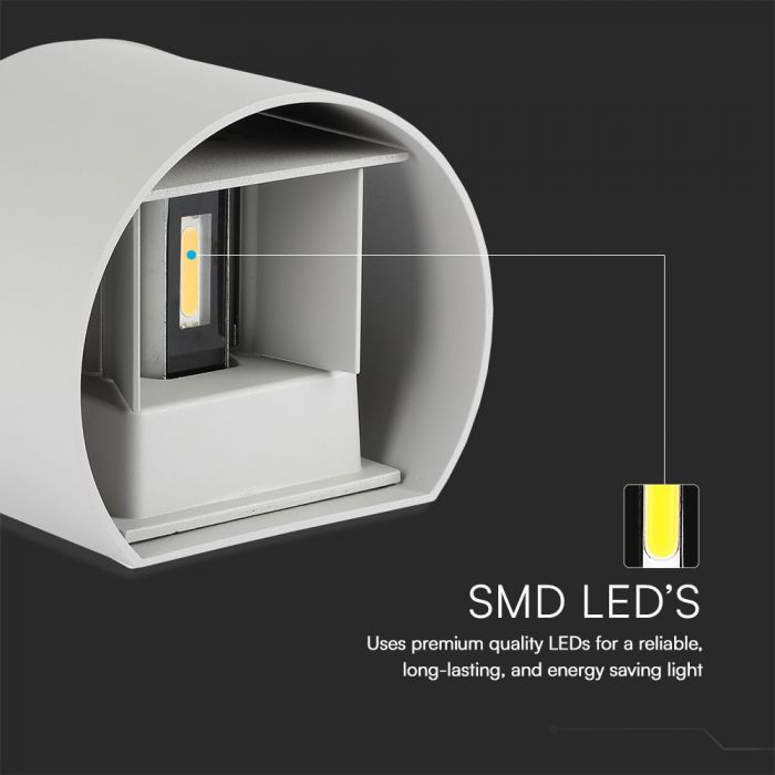 LED WALL LIGHT ROUND ALUMINIUM 5W DL 700lm 120° 140x115x100mm IP65 GREY