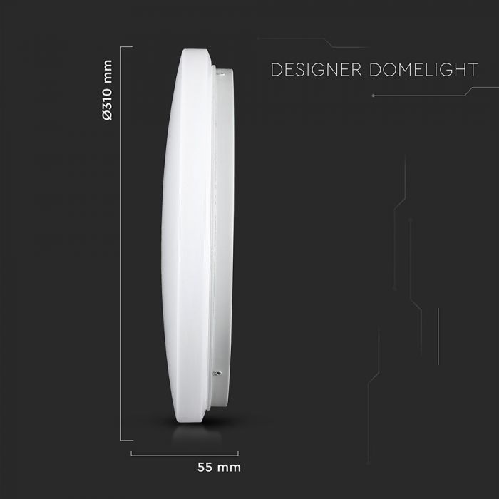 LED DOME LIGHT CCT CHANGING SWITCH 18W 1800lm 360° 310X55 MILKY
