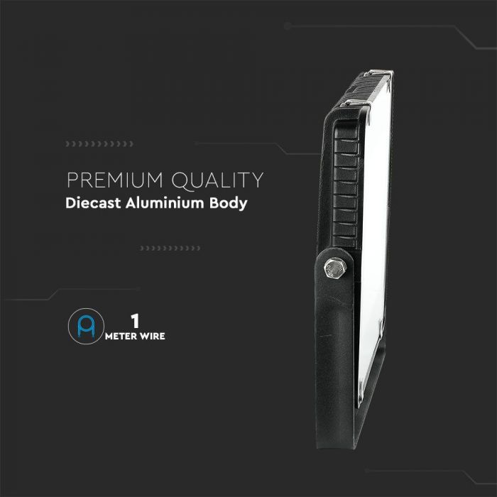 LED FLOOD SLIM 150W DL 100° 17300Lm (115lm/W) IP65 BLACK SAMSUNG CHIP