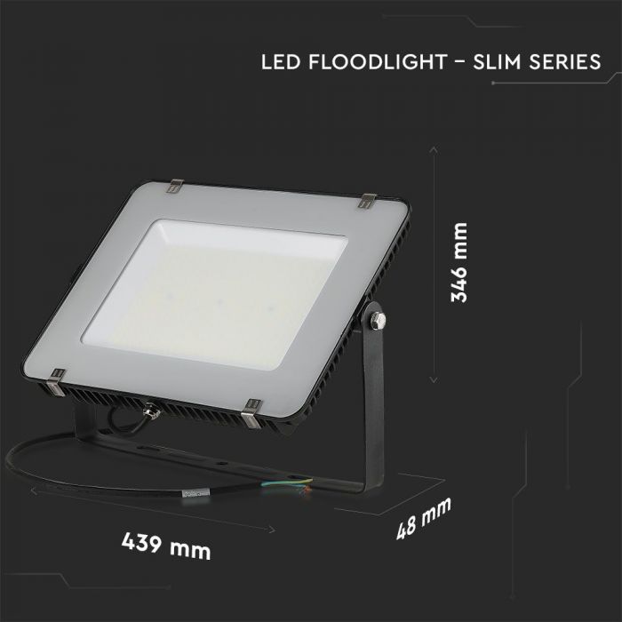 LED FLOOD SLIM 200W DL 100° 23000lm (115lm/W) IP65 BLACK SAMSUNG CHIP