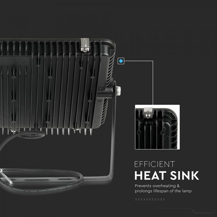 LED FLOOD SLIM 200W CW 100° 23000lm (115lm/W) IP65 BLACK SAMSUNG CHIP A++