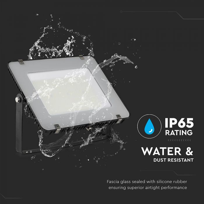 LED FLOOD SLIM 200W DL 100° 23000lm (115lm/W) IP65 BLACK SAMSUNG CHIP