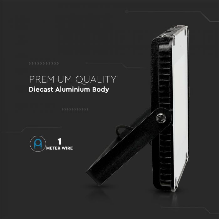LED FLOOD SLIM 200W DL 100° 23000lm (115lm/W) IP65 BLACK SAMSUNG CHIP