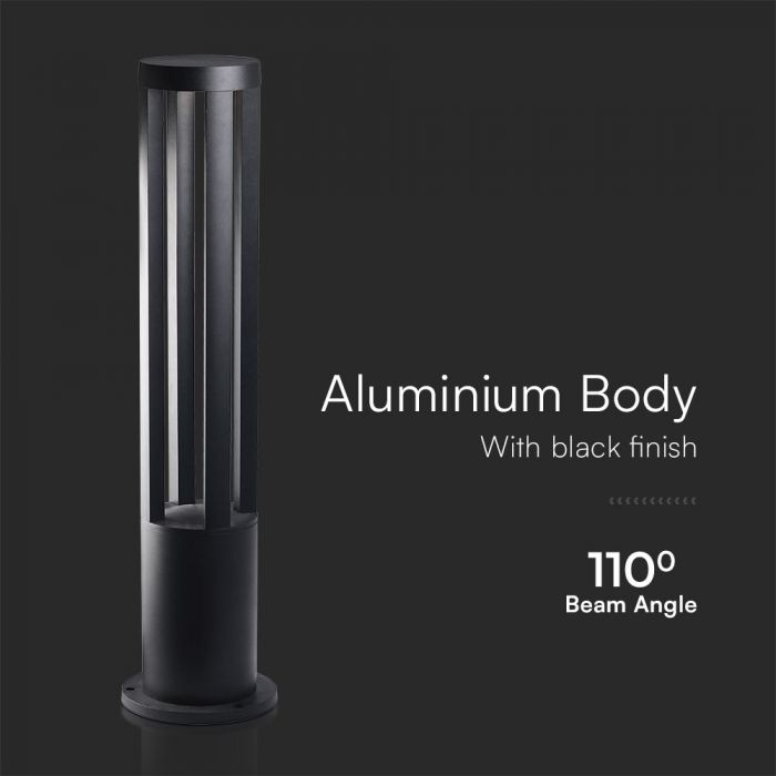 LED GARDEN LIGHT ALUMINIUM 10W 450lm WW 72° 108X800 IP65 GREY