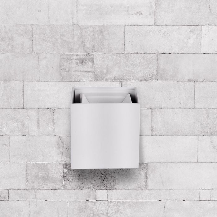 LED WALL LIGHT ALUMINIUM SQUARE 11W WW 1360lm 120° 10X10X10 WHITE IP65