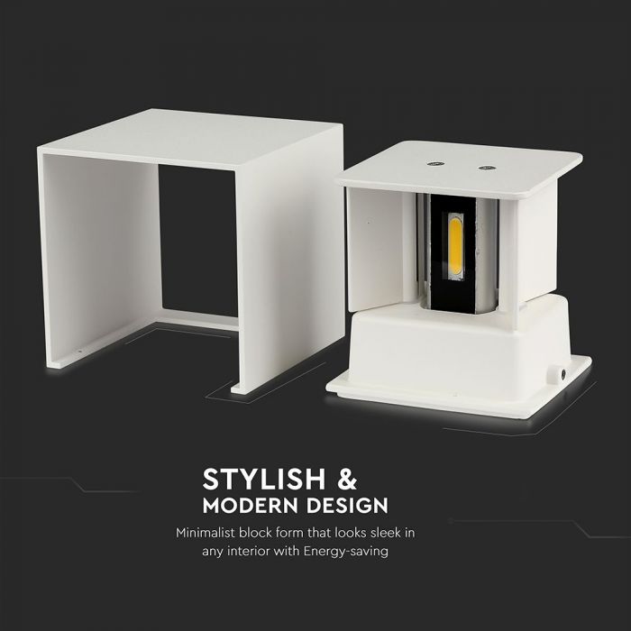 LED WALL LIGHT ALUMINIUM SQUARE 11W WW 1360lm 120° 10X10X10 WHITE IP65