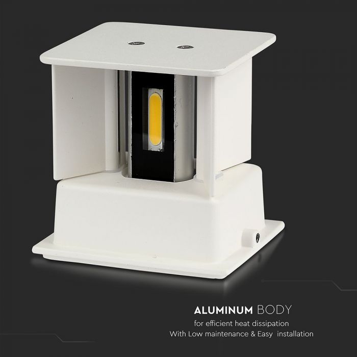LED WALL LIGHT ALUMINIUM SQUARE 11W WW 1360lm 120° 10X10X10 WHITE IP65
