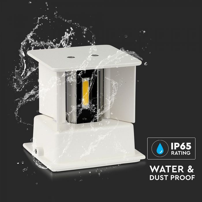 LED WALL LIGHT ALUMINIUM SQUARE 11W WW 1360lm 120° 10X10X10 WHITE IP65