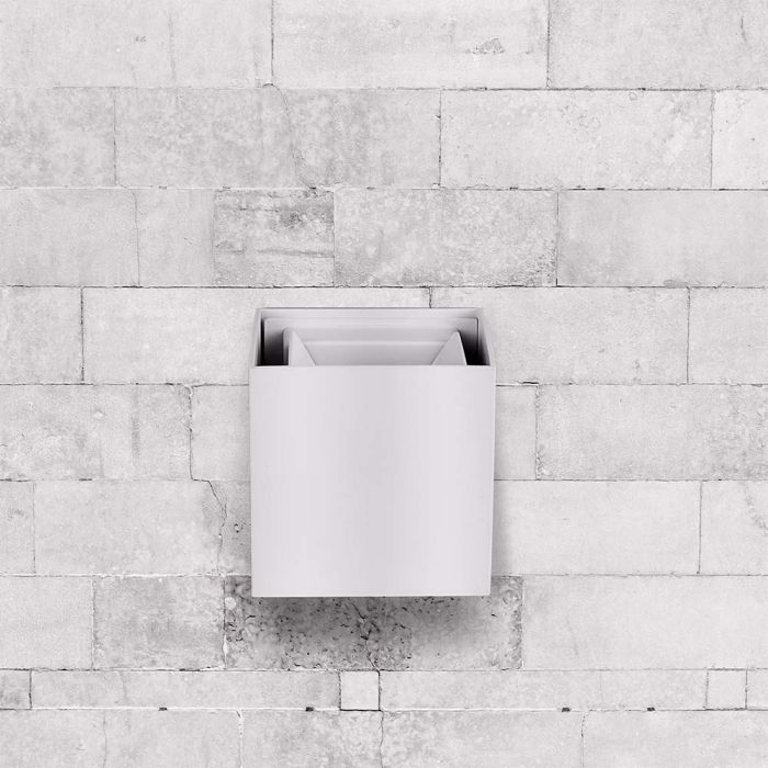LED WALL LIGHT ALUMINIUM SQUARE 11W DL 1360lm 120° 10X10X10 WHITE IP65
