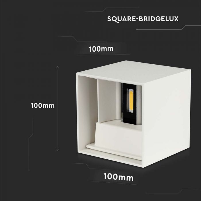 LED WALL LIGHT ALUMINIUM SQUARE 11W DL 1360lm 120° 10X10X10 WHITE IP65
