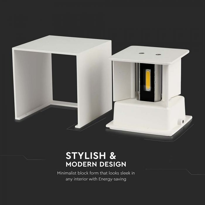 LED WALL LIGHT ALUMINIUM SQUARE 11W DL 1360lm 120° 10X10X10 WHITE IP65