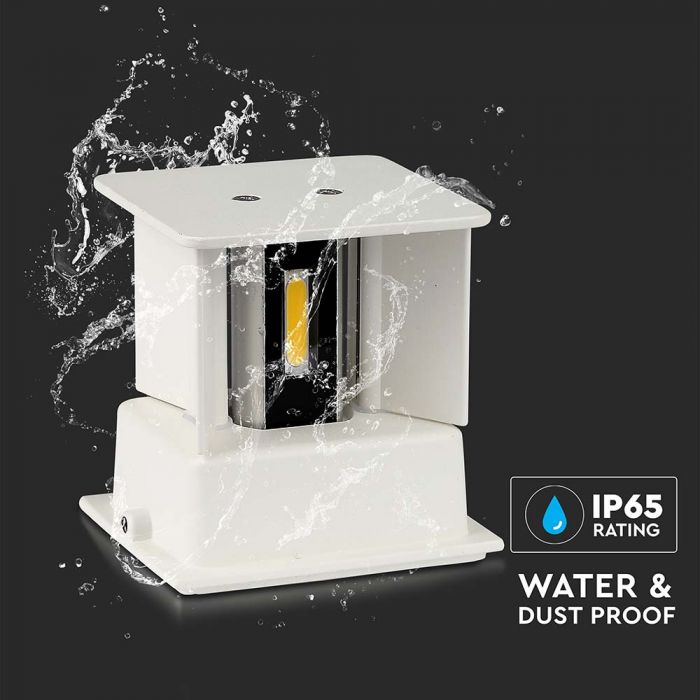 LED WALL LIGHT ALUMINIUM SQUARE 11W DL 1360lm 120° 10X10X10 WHITE IP65