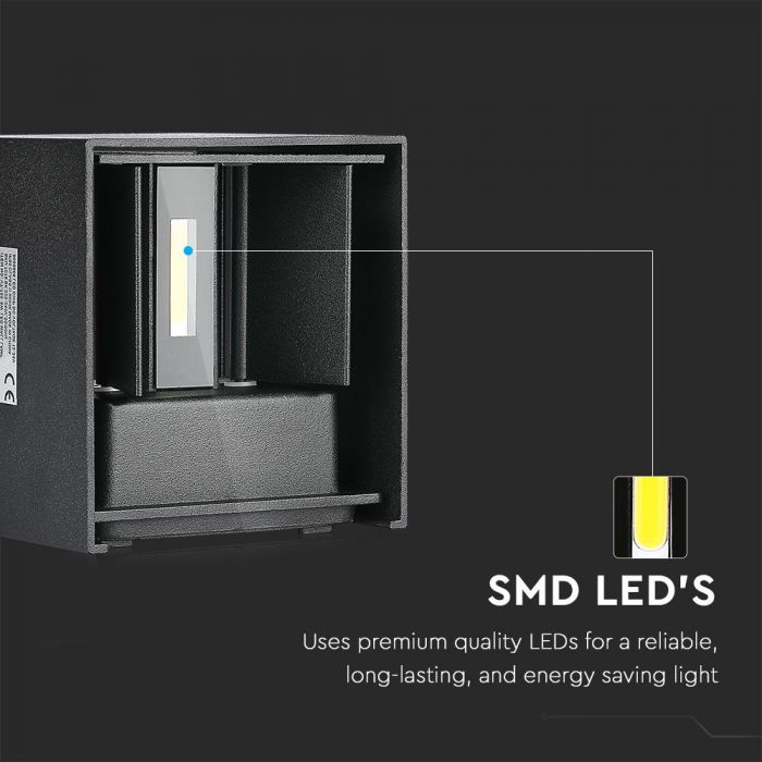 LED WALL LIGHT ALUMINIUM SQUARE 11W DL 1360Lm 120° 10X10X10 BLACK IP65