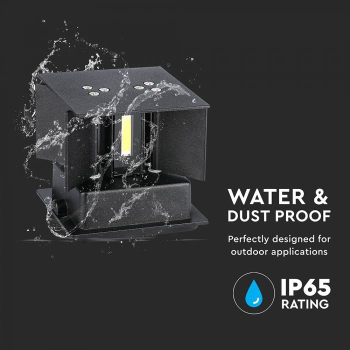 LED WALL LIGHT ALUMINIUM SQUARE 11W WW 1360lm 120° 10X10X10 BLACK IP65