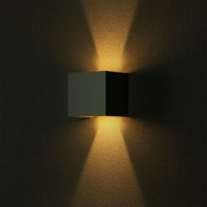 LED WALL LIGHT ALUMINIUM SQUARE 11W DL 1360lm 120° 10X10X10 GREY IP65