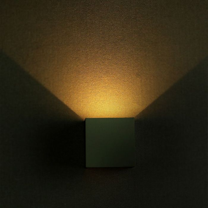 LED WALL LIGHT ALUMINIUM SQUARE 11W WW 1360Lm 120° 10X10X10 GREY IP65