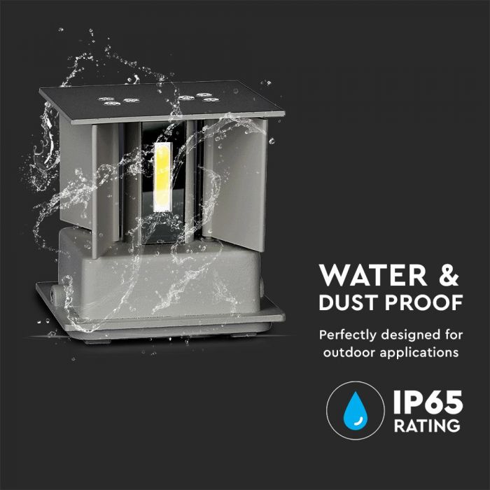 LED WALL LIGHT ALUMINIUM SQUARE 11W DL 1360lm 120° 10X10X10 GREY IP65