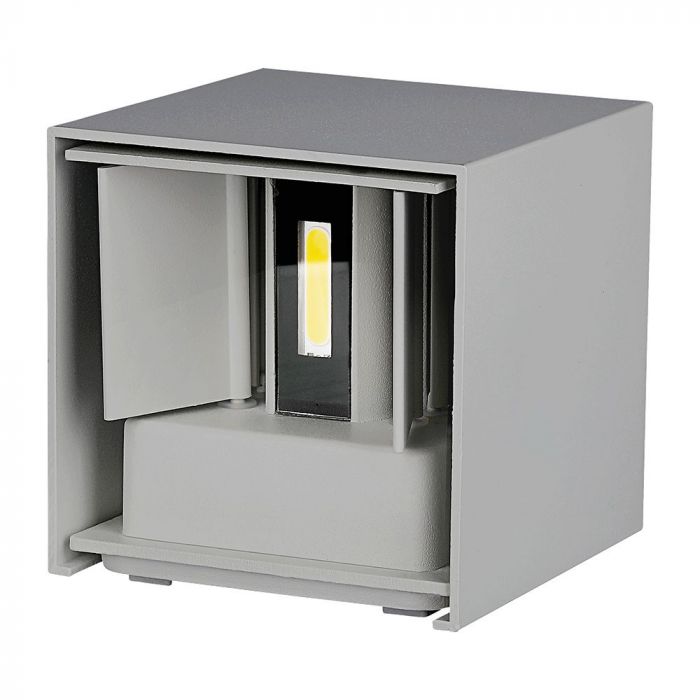 LED WALL LIGHT ALUMINIUM SQUARE 11W WW 1360Lm 120° 10X10X10 GREY IP65