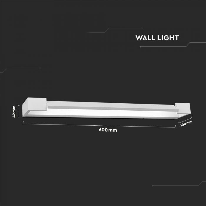 LED WALL LIGHT ALUMINIUM 18W DL 1800lm 0-90° 60X100X42 WHITE IP44