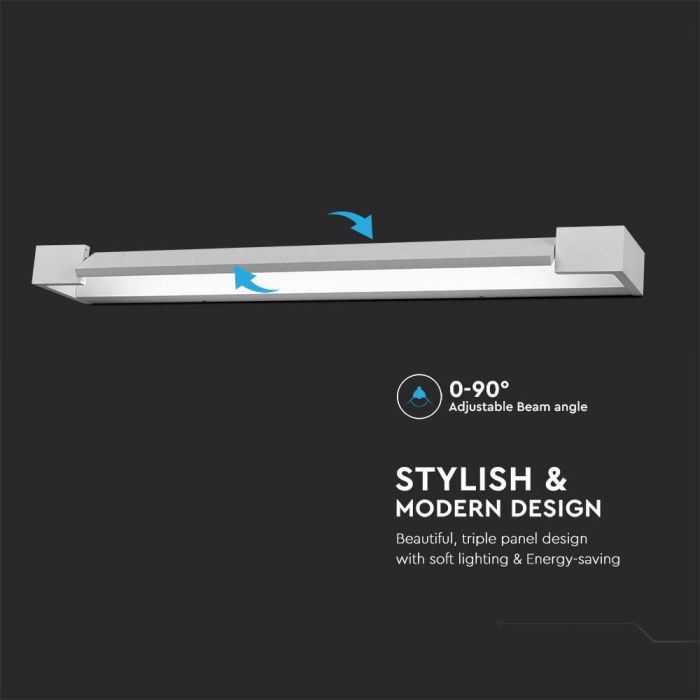 LED WALL LIGHT ALUMINIUM 18W DL 1800lm 0-90° 60X100X42 WHITE IP44