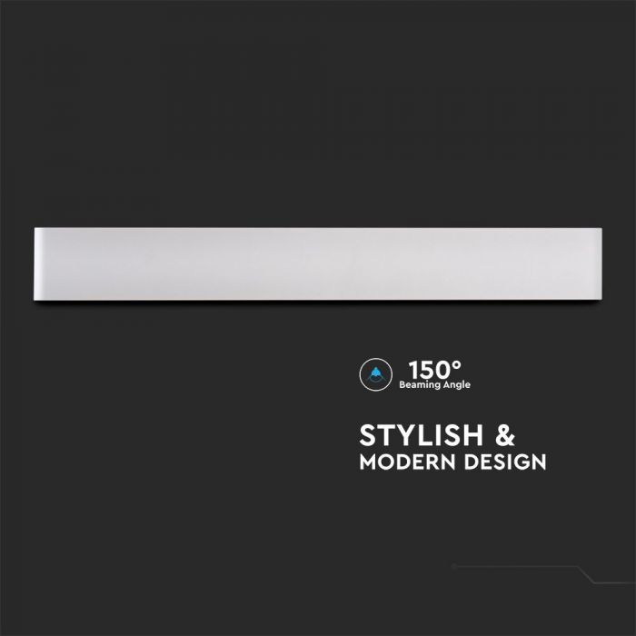 LED WALL LIGHT ALUMINIUM 20W DL 2470lm 150° 610X90X35 WHITE IP44